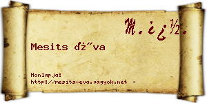 Mesits Éva névjegykártya