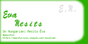eva mesits business card